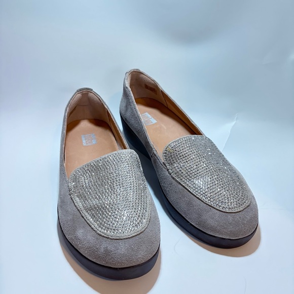 Fitflop Shoes - FITFLOP Womens 6.5 Crystal Platform Sneakerloafer TAN Leather Slip-On Shoes NEW